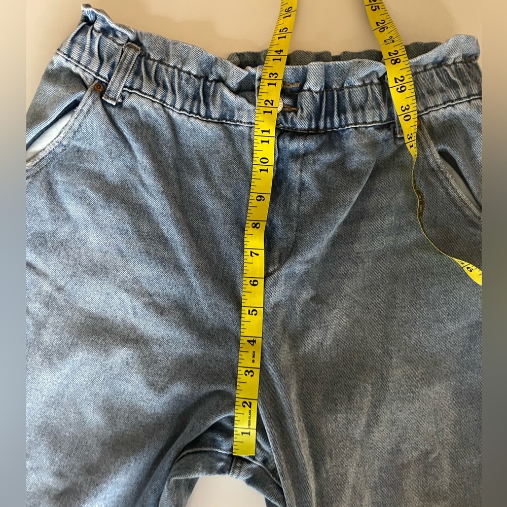 Forever 21 L High Rise Paper bag Straight Leg Mom Jeans - Picture 10 of 11